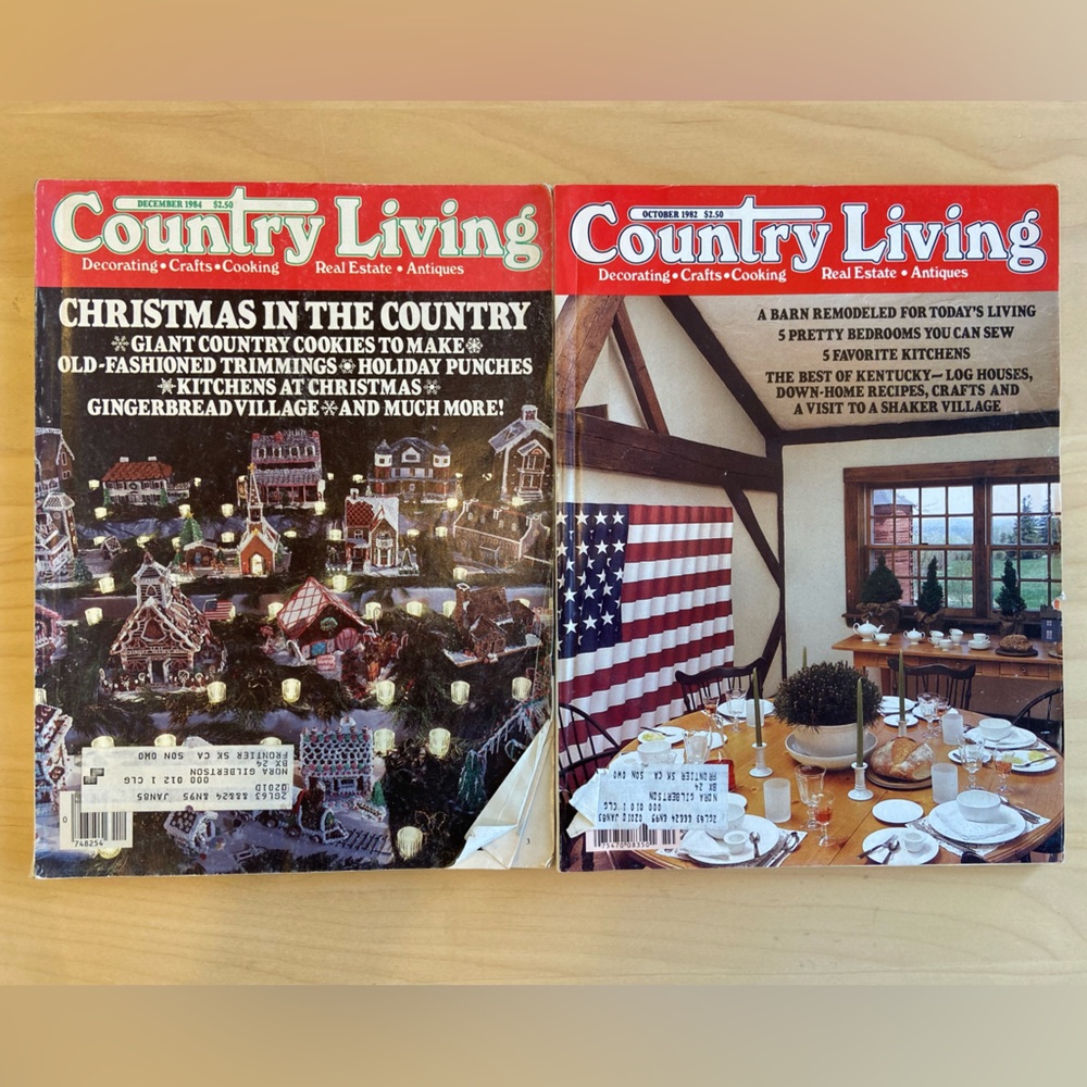 Vintage 80s Women’s Country Living Magazines Set of 2 1982 & 1984 Preowned